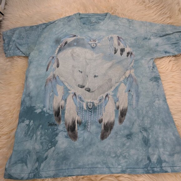 The Mountain Men's Vintage 100% Cotton Wolf Heart Classic T-Shirt Size XL - Picture 4 of 13